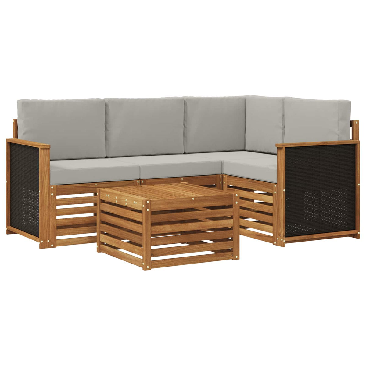 vidaXL Sofa-Sets 5 pcs Naturel Massief Acaciahout