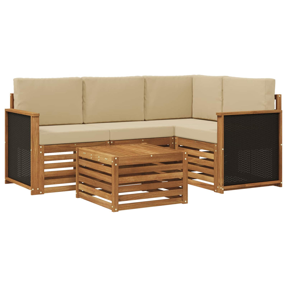vidaXL Sofa-Sets 5 pcs Naturel Massief Acaciahout