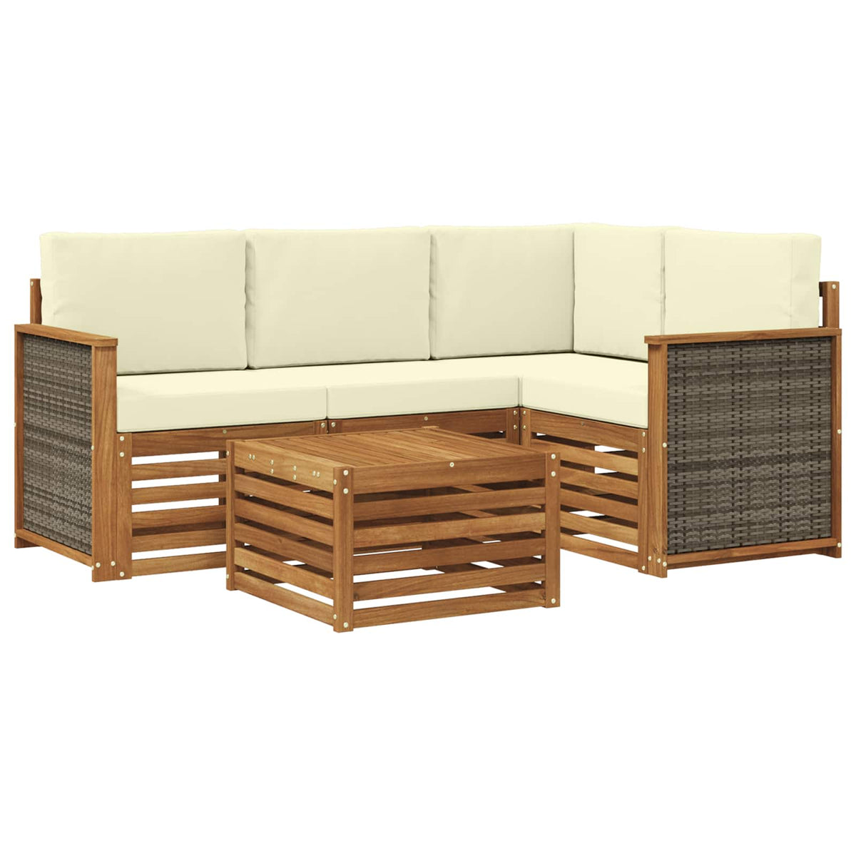 vidaXL Sofa-Sets 5 pcs Naturel Massief Acaciahout