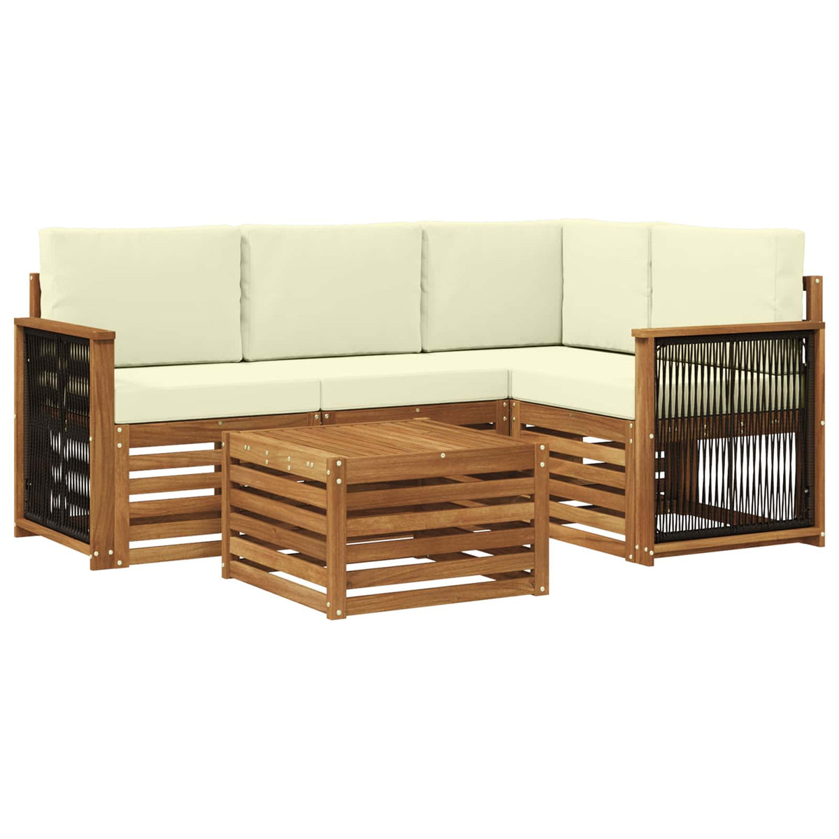 vidaXL Sofa-Sets 5 pcs Naturel Massief Acaciahout