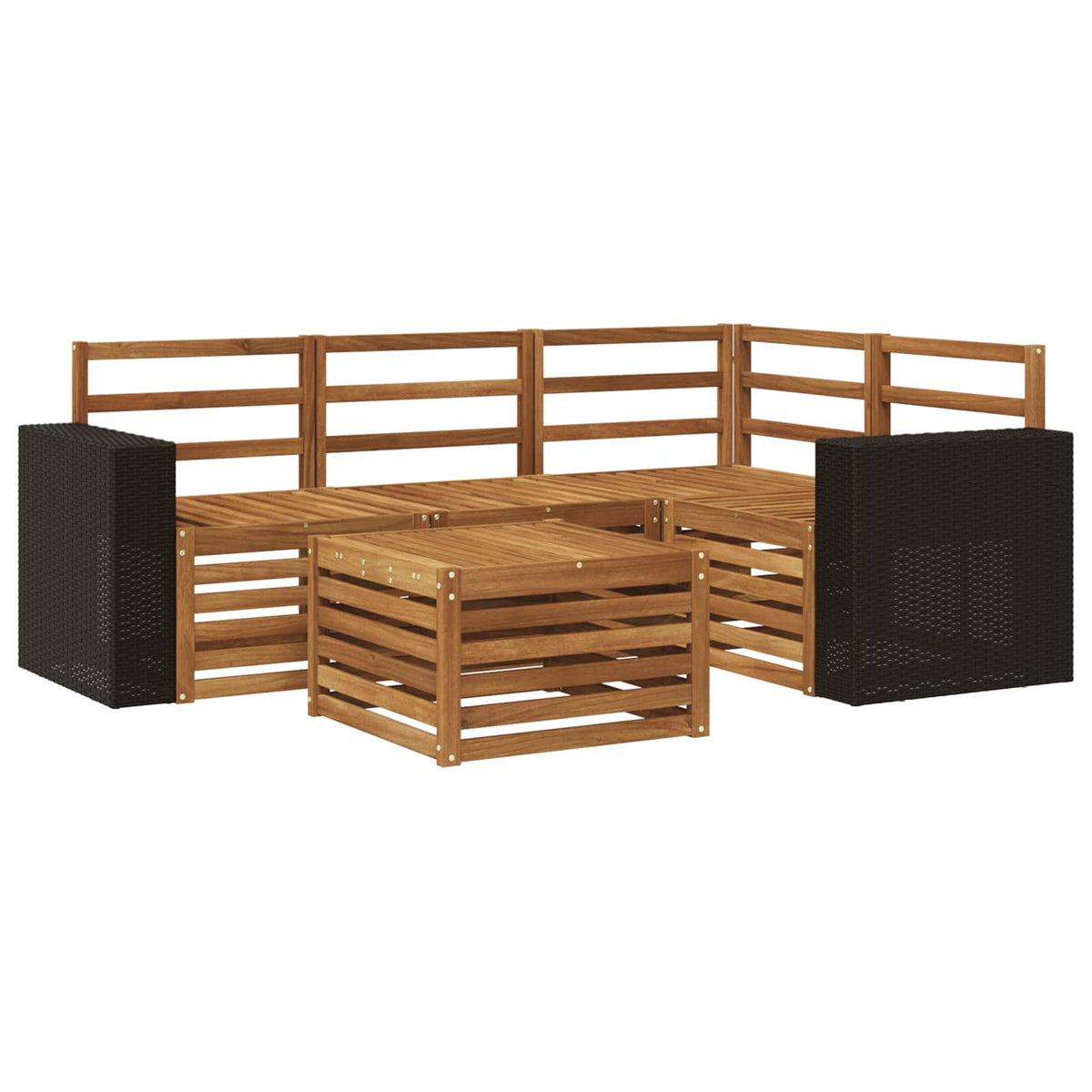 vidaXL Sofa-Sets 5 pcs Naturel Massief Acaciahout