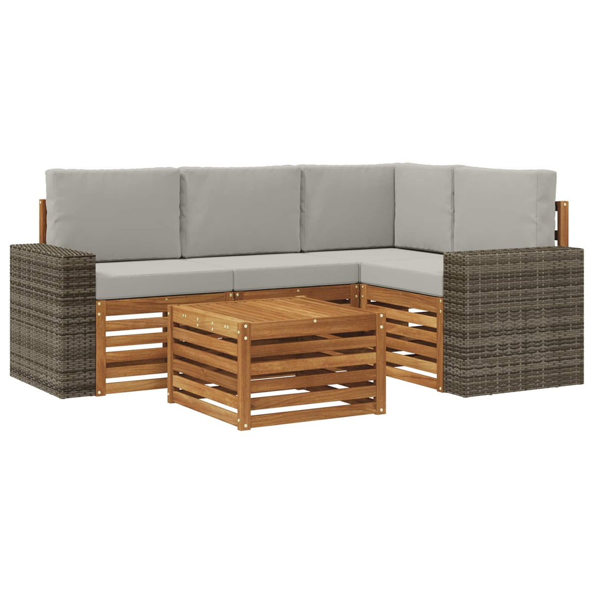 vidaXL Sofa-Sets 5 pcs Naturel Massief Acaciahout