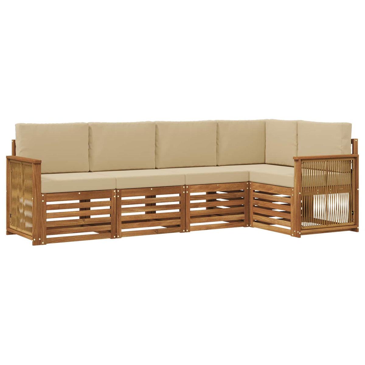 vidaXL Sofa-Sets 5 pcs Naturel Massief Acaciahout