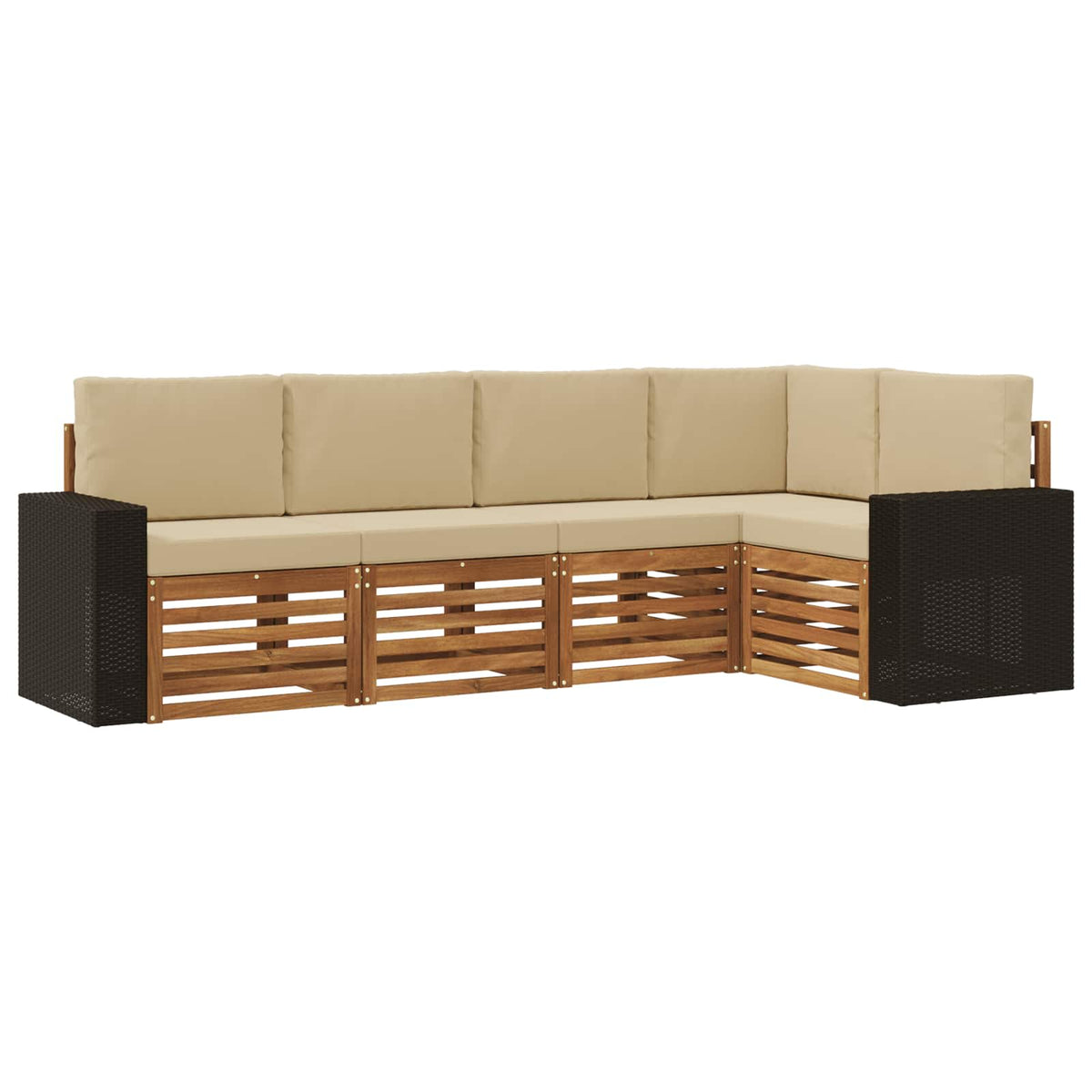 vidaXL Sofa-Sets 5 pcs Naturel Massief Acaciahout