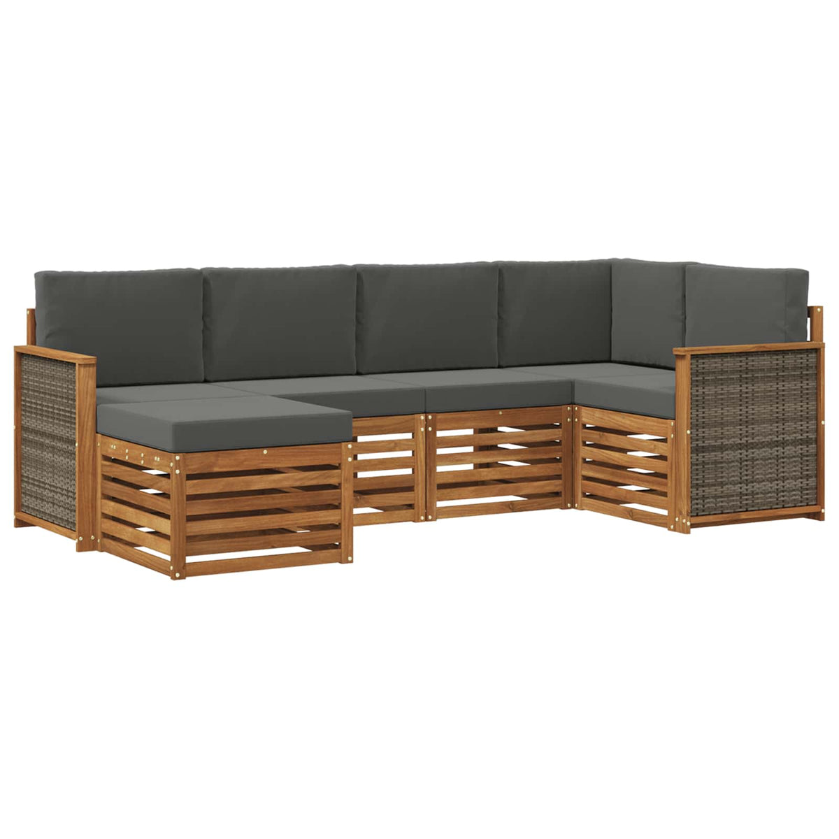 vidaXL Sofa-Sets 6 pcs Naturel Massief Acaciahout