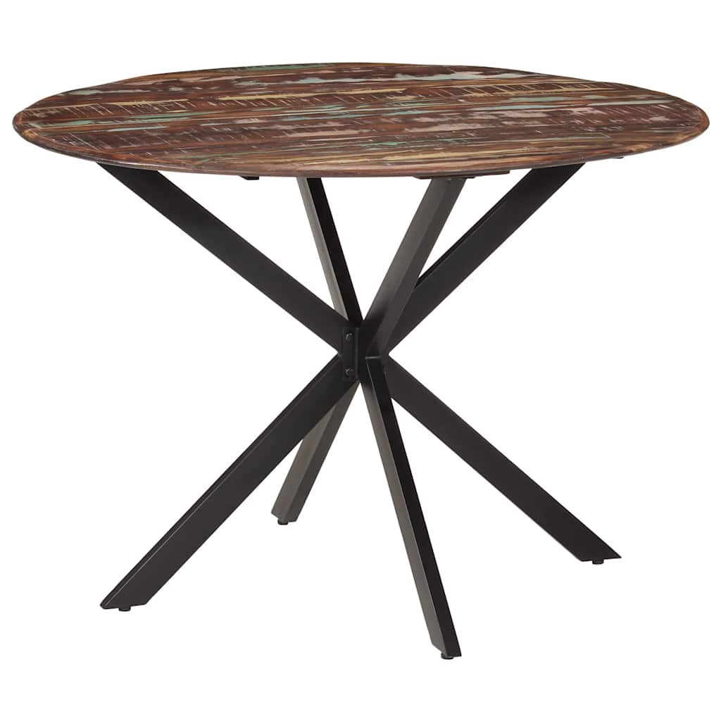 vidaXL Eettafel Ø110x78 cm massief gerecycled hout en staal - Aashly