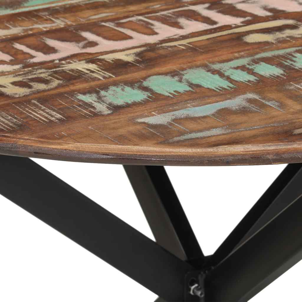 vidaXL Eettafel Ø110x78 cm massief gerecycled hout en staal - Aashly