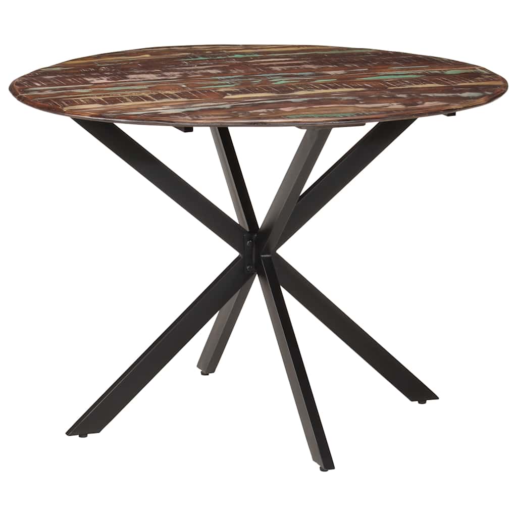 vidaXL Eettafel Ø110x78 cm massief gerecycled hout en staal - Aashly