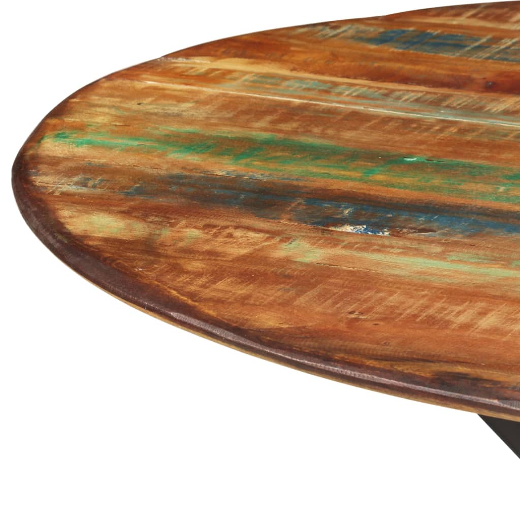 vidaXL Eettafel Ø110x78 cm massief gerecycled hout en staal - Aashly