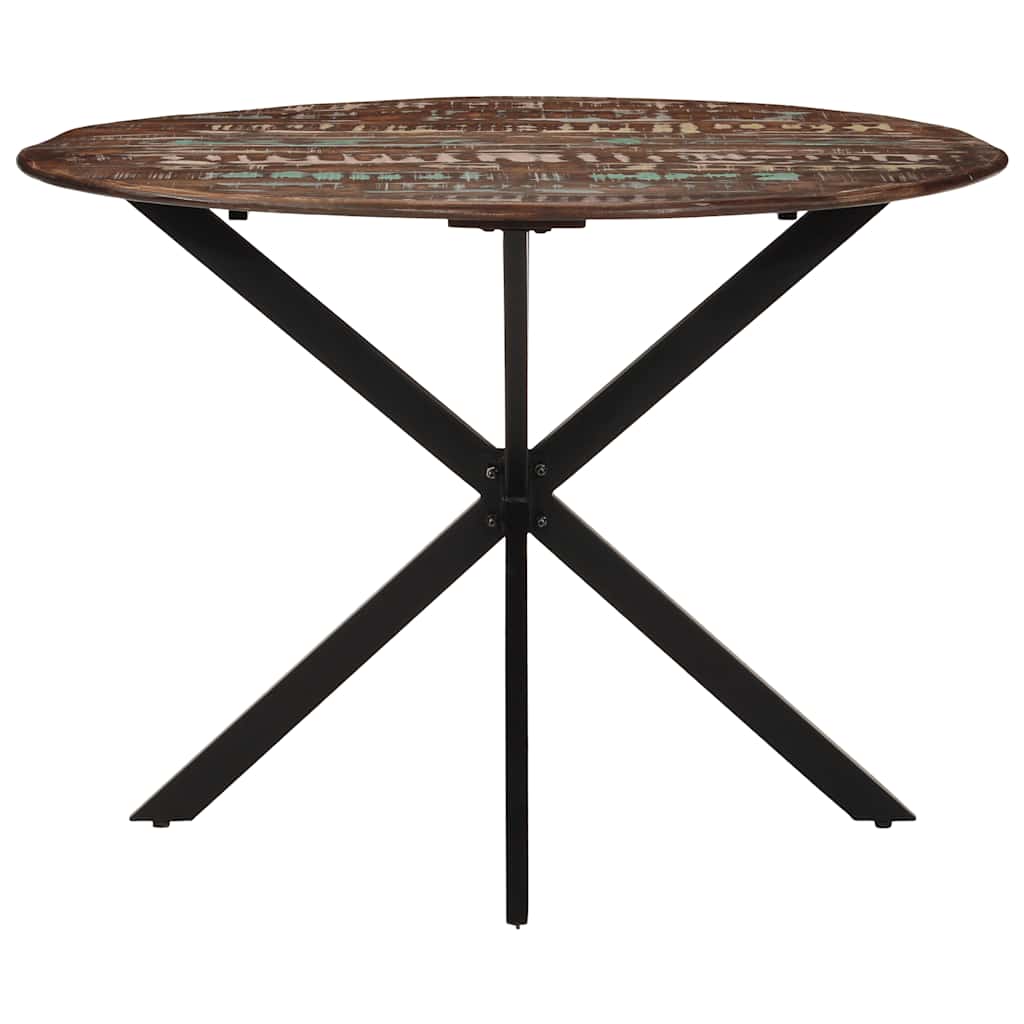 vidaXL Eettafel Ø110x78 cm massief gerecycled hout en staal - Aashly