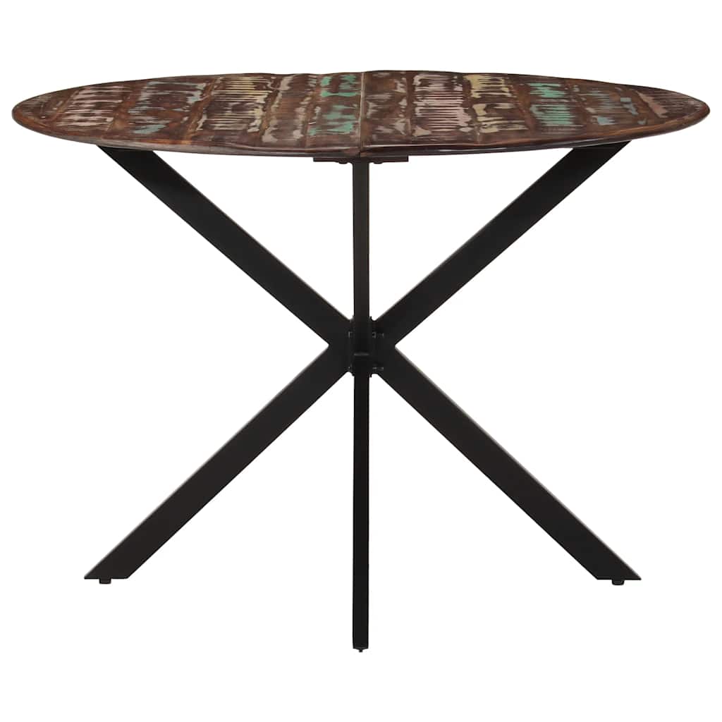 vidaXL Eettafel Ø110x78 cm massief gerecycled hout en staal - Aashly