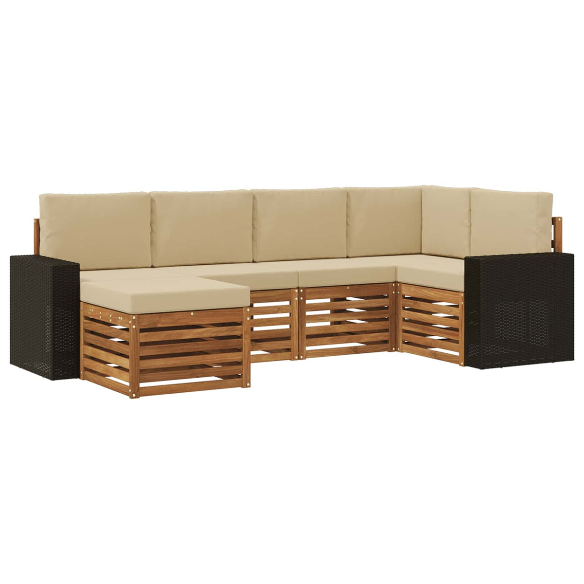 vidaXL Sofa-Sets 6 pcs Naturel Massief Acaciahout