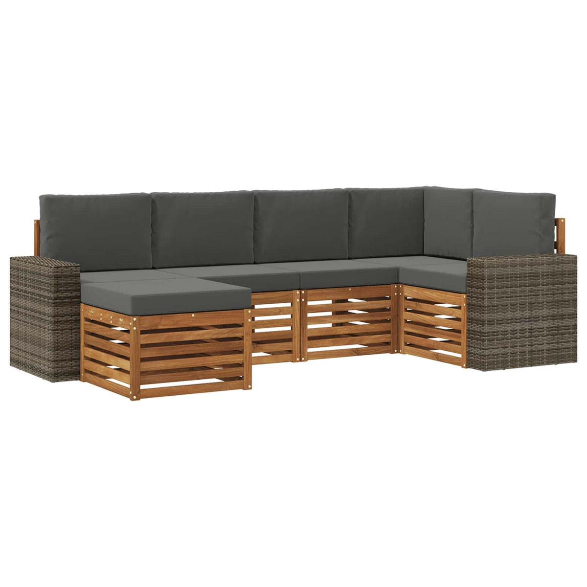 vidaXL Sofa-Sets 6 pcs Naturel Massief Acaciahout