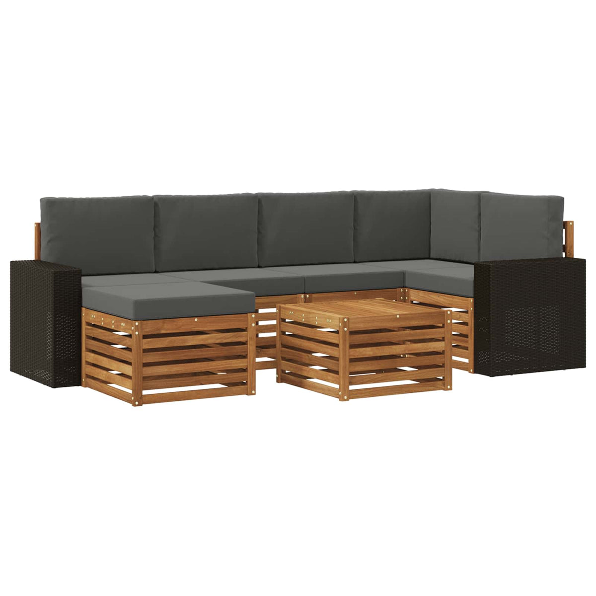 vidaXL Sofa-Sets Naturel Massief Acaciahout