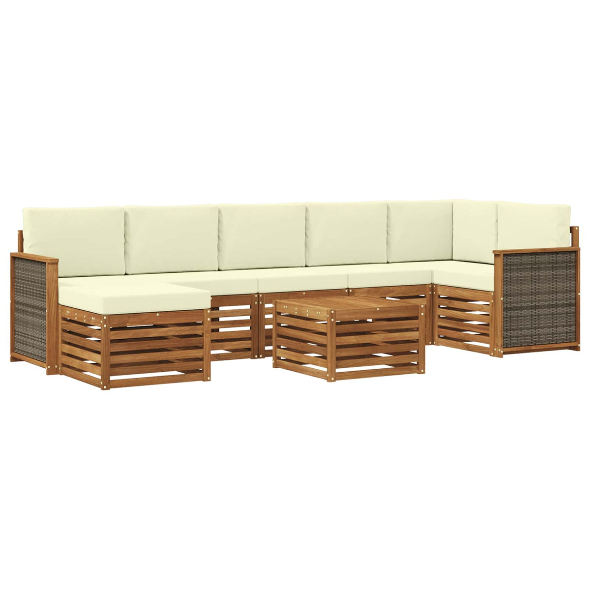 vidaXL Sofa-Sets 8 pcs Naturel Massief Acaciahout