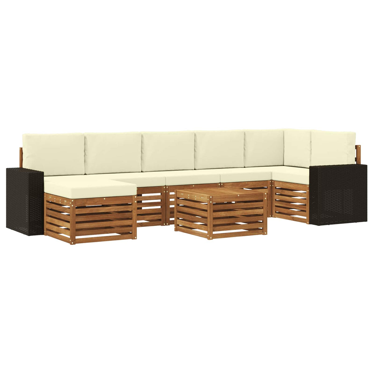 vidaXL Sofa-Sets 8 pcs Naturel Massief Acaciahout