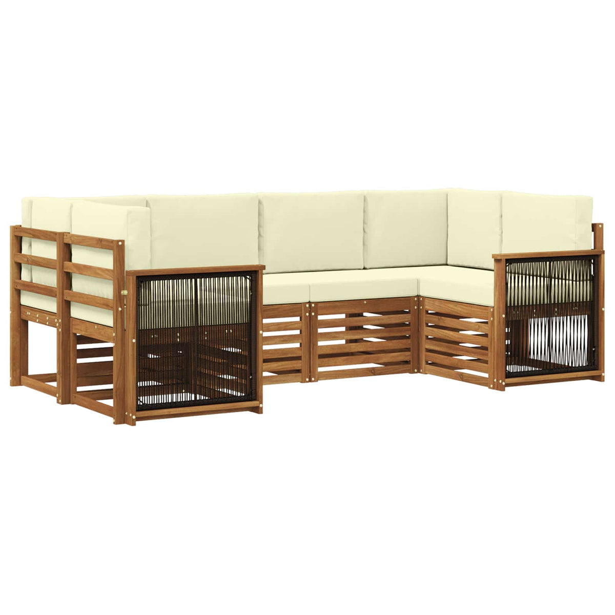 vidaXL Sofa-Sets 6 pcs Naturel Massief Acaciahout