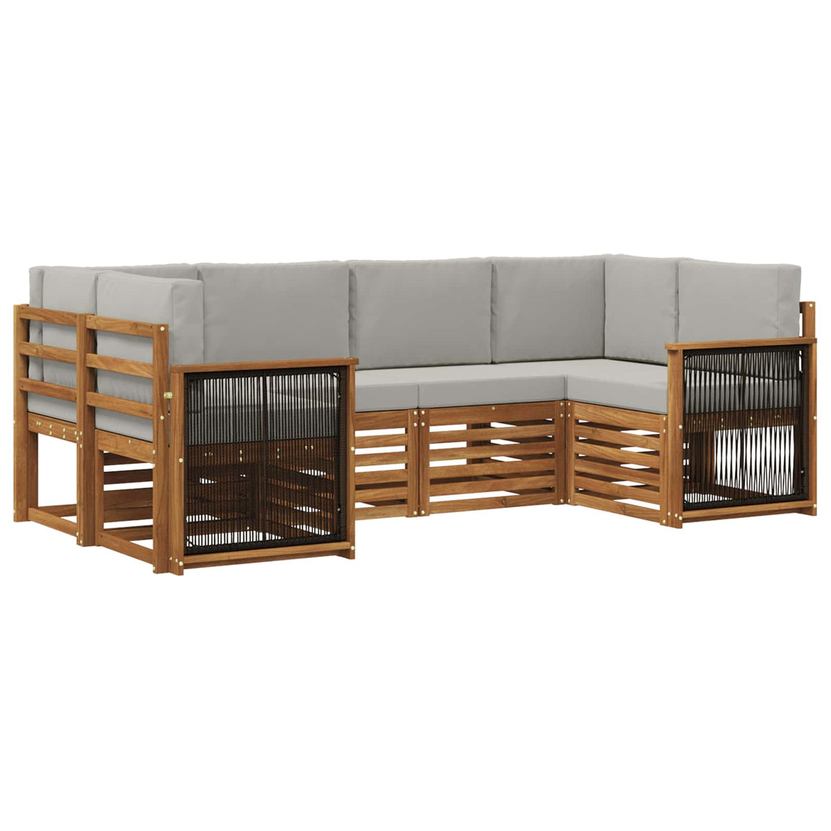 vidaXL Sofa-Sets 6 pcs Naturel Massief Acaciahout