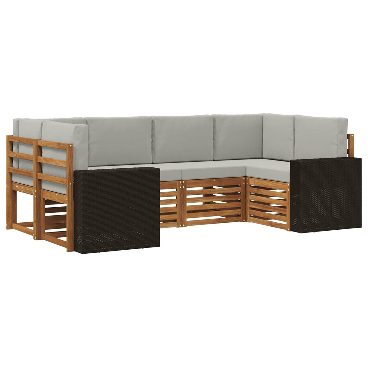 vidaXL Sofa-Sets 6 pcs Naturel Massief Acaciahout