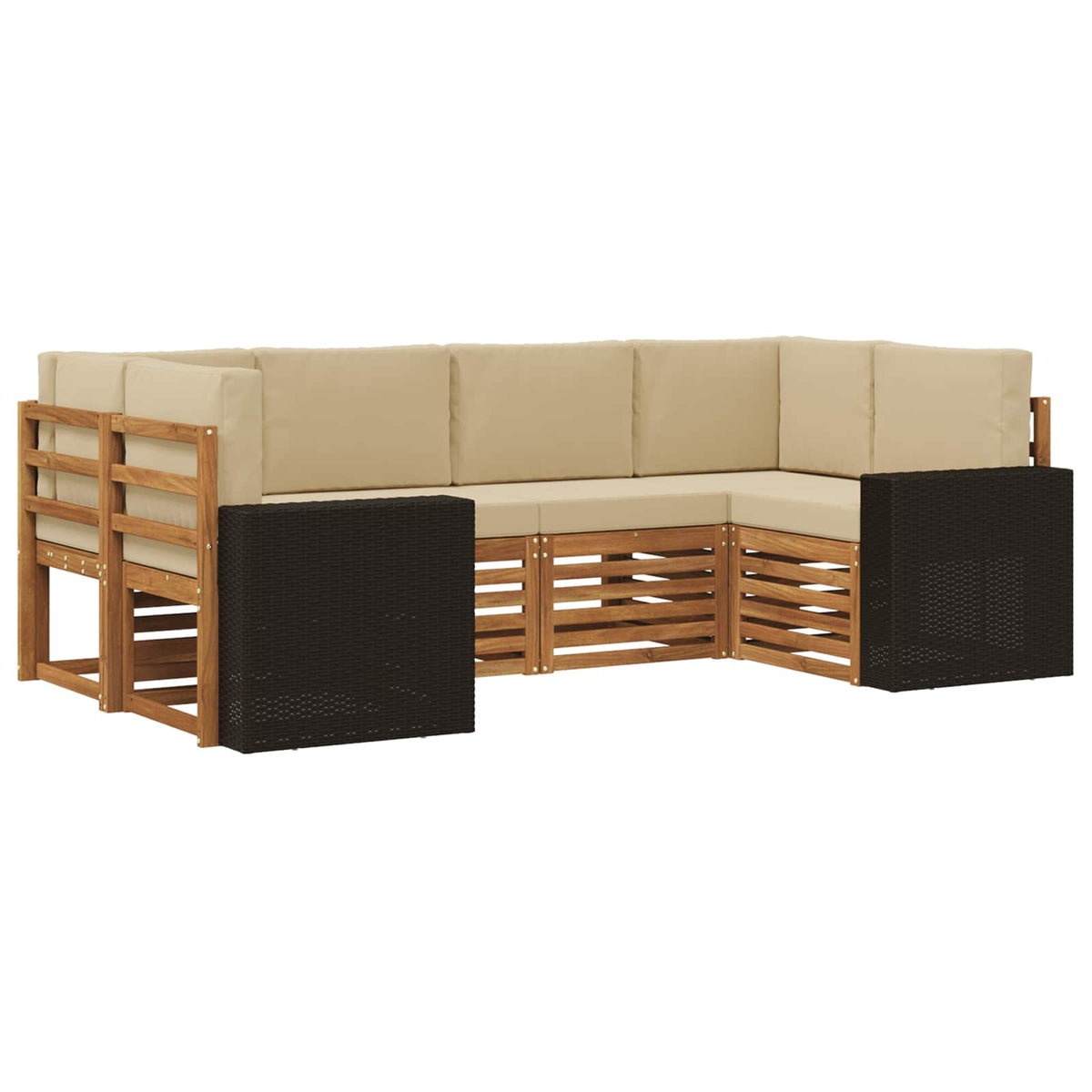 vidaXL Sofa-Sets 6 pcs Naturel Massief Acaciahout
