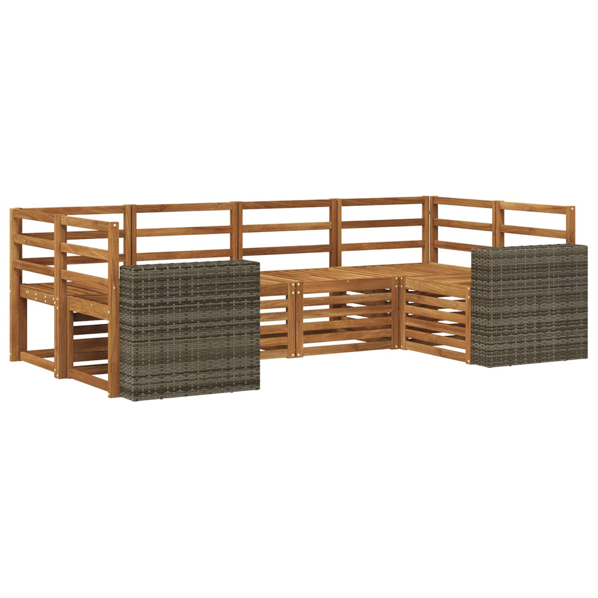 vidaXL Sofa-Sets 6 pcs Naturel Massief Acaciahout