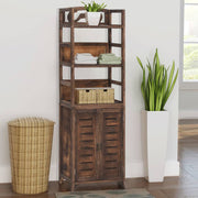 vidaXL Wandkast 46x24x140 cm massief paulowniahout donkerbruin - Aashly
