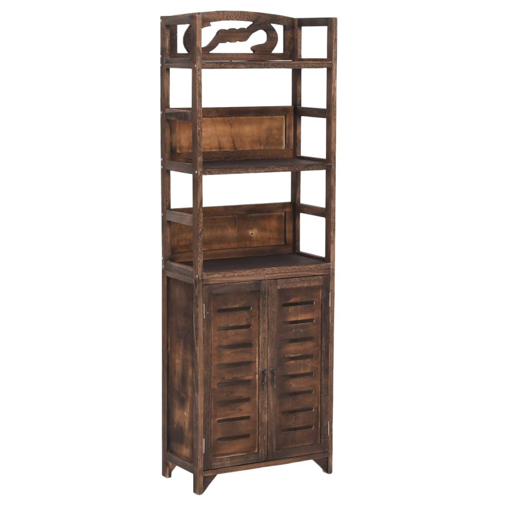vidaXL Wandkast 46x24x140 cm massief paulowniahout donkerbruin - Aashly
