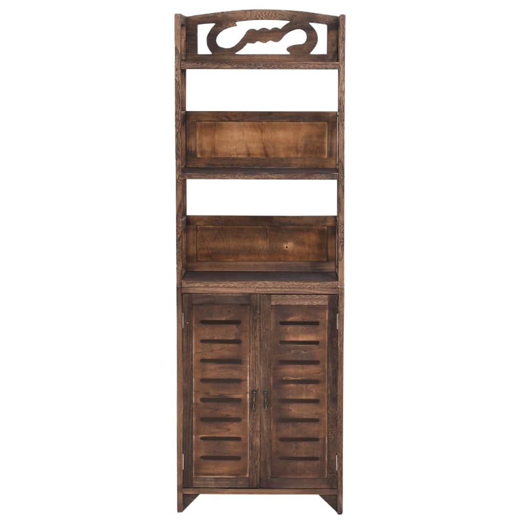 vidaXL Wandkast 46x24x140 cm massief paulowniahout donkerbruin - Aashly