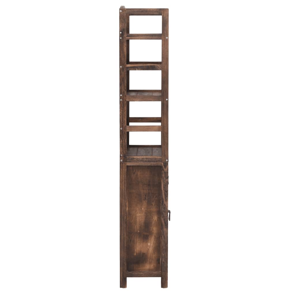 vidaXL Wandkast 46x24x140 cm massief paulowniahout donkerbruin - Aashly
