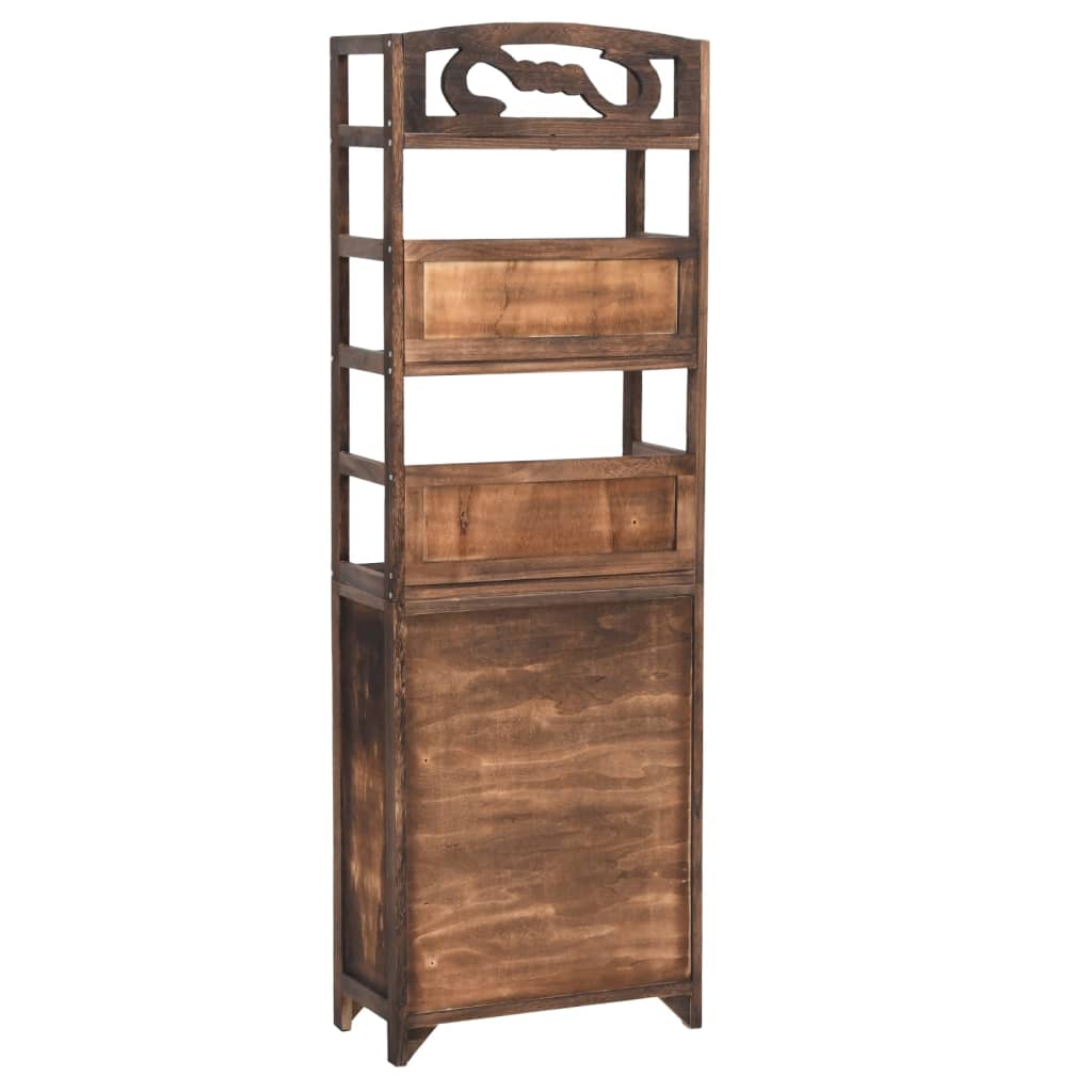 vidaXL Wandkast 46x24x140 cm massief paulowniahout donkerbruin - Aashly