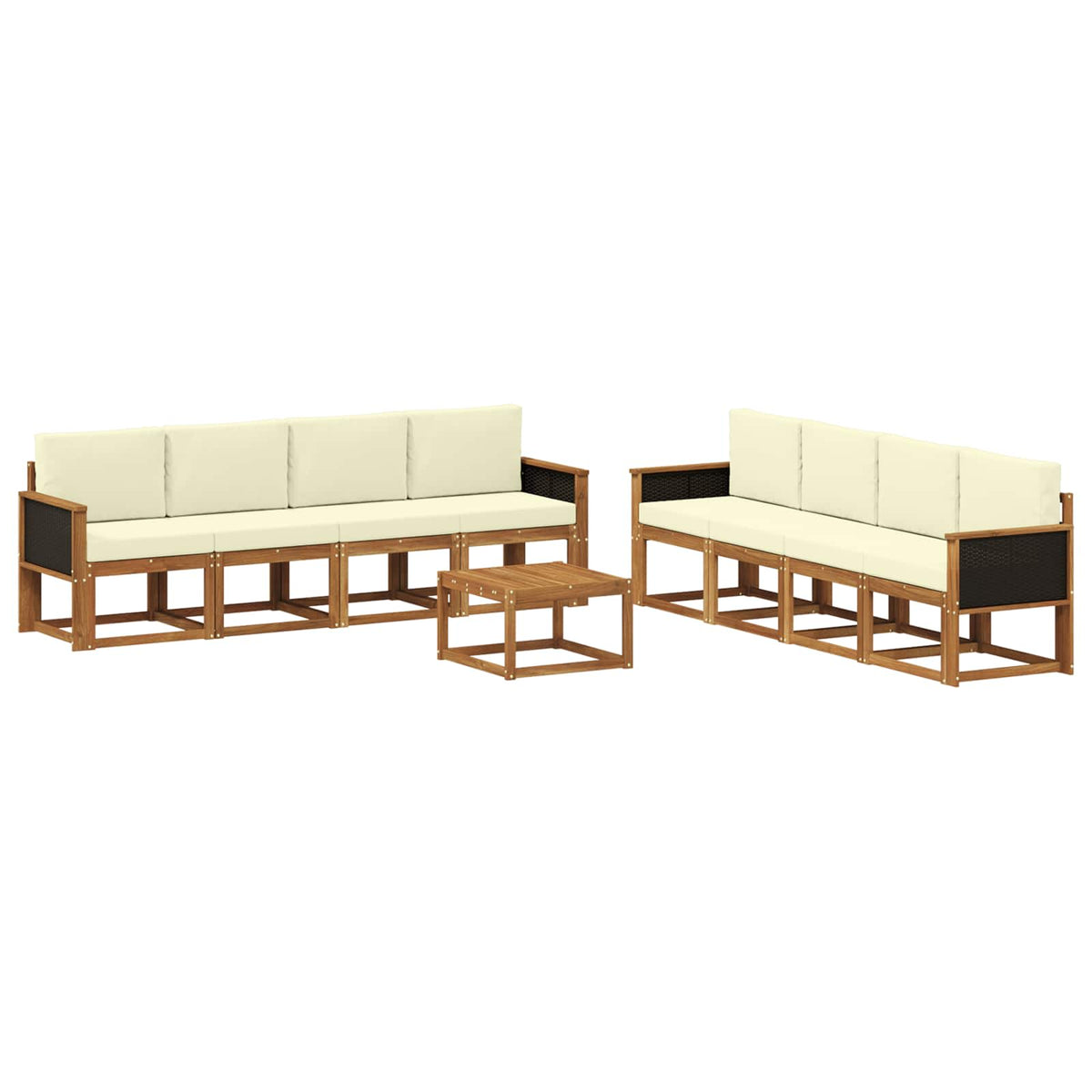 vidaXL Buiten bankenset 9 pcs Naturel Massief Acaciahout