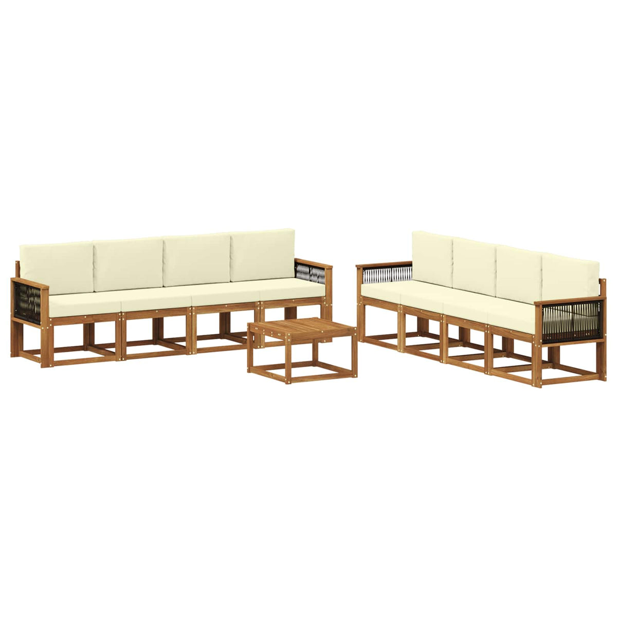 vidaXL Buiten bankenset 9 pcs Naturel Massief Acaciahout