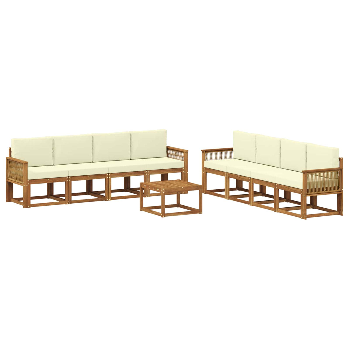 vidaXL Buiten bankenset 9 pcs Naturel Massief Acaciahout