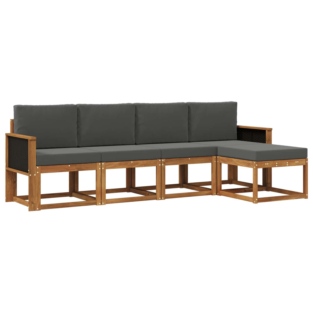 vidaXL Buiten bankenset 5 pcs Naturel Massief Acaciahout