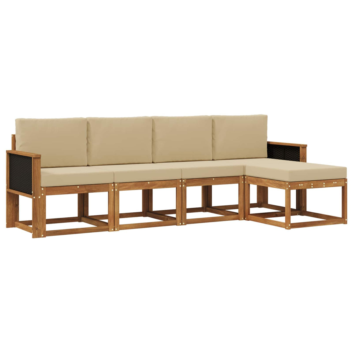 vidaXL Buiten bankenset 5 pcs Naturel Massief Acaciahout