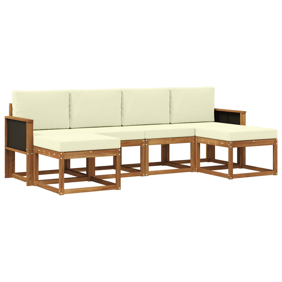 vidaXL Buiten bankenset 6 pcs Naturel Massief Acaciahout