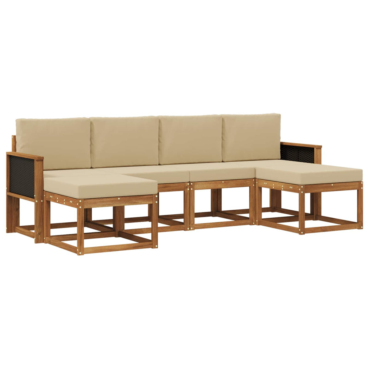 vidaXL Buiten bankenset 6 pcs Naturel Massief Acaciahout