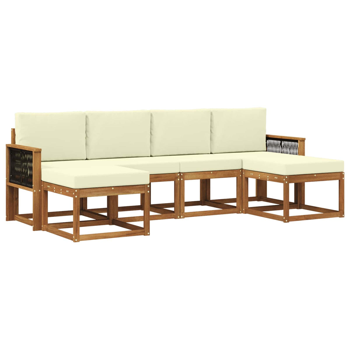 vidaXL Buiten bankenset 6 pcs Naturel Massief Acaciahout