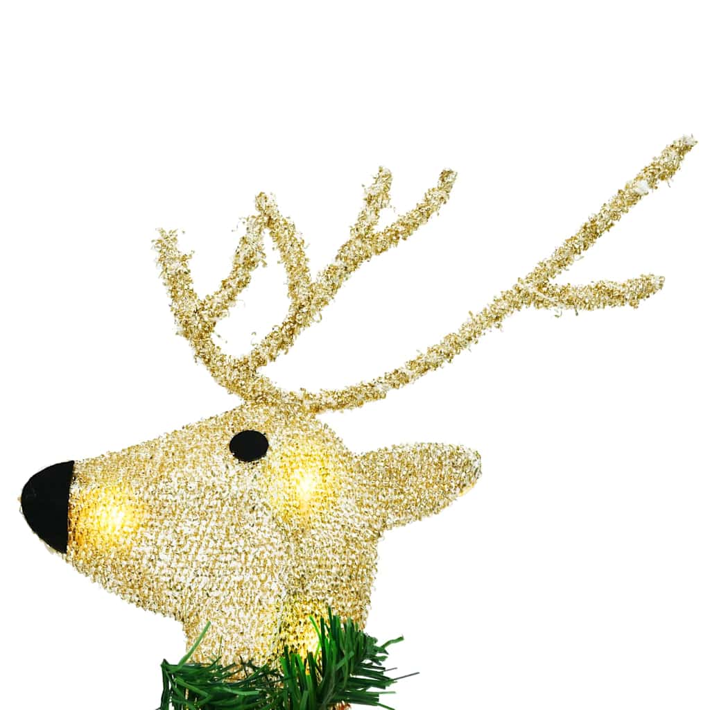 vidaXL LED Rendieren 5 pcs Goud Stof