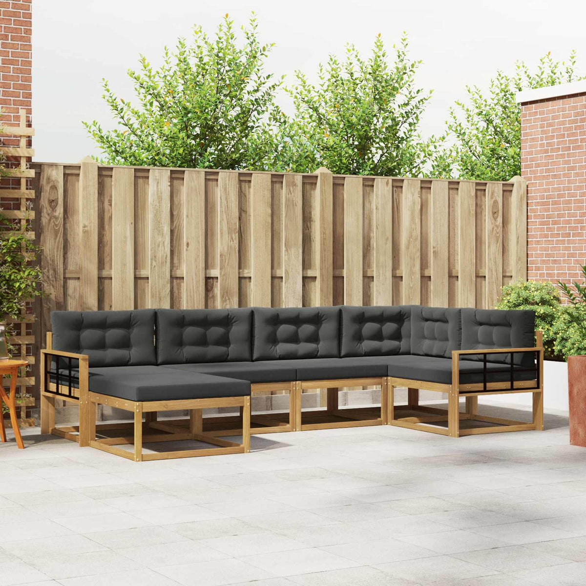 vidaXL Buiten bankenset 6 pcs Naturel Massief Acaciahout