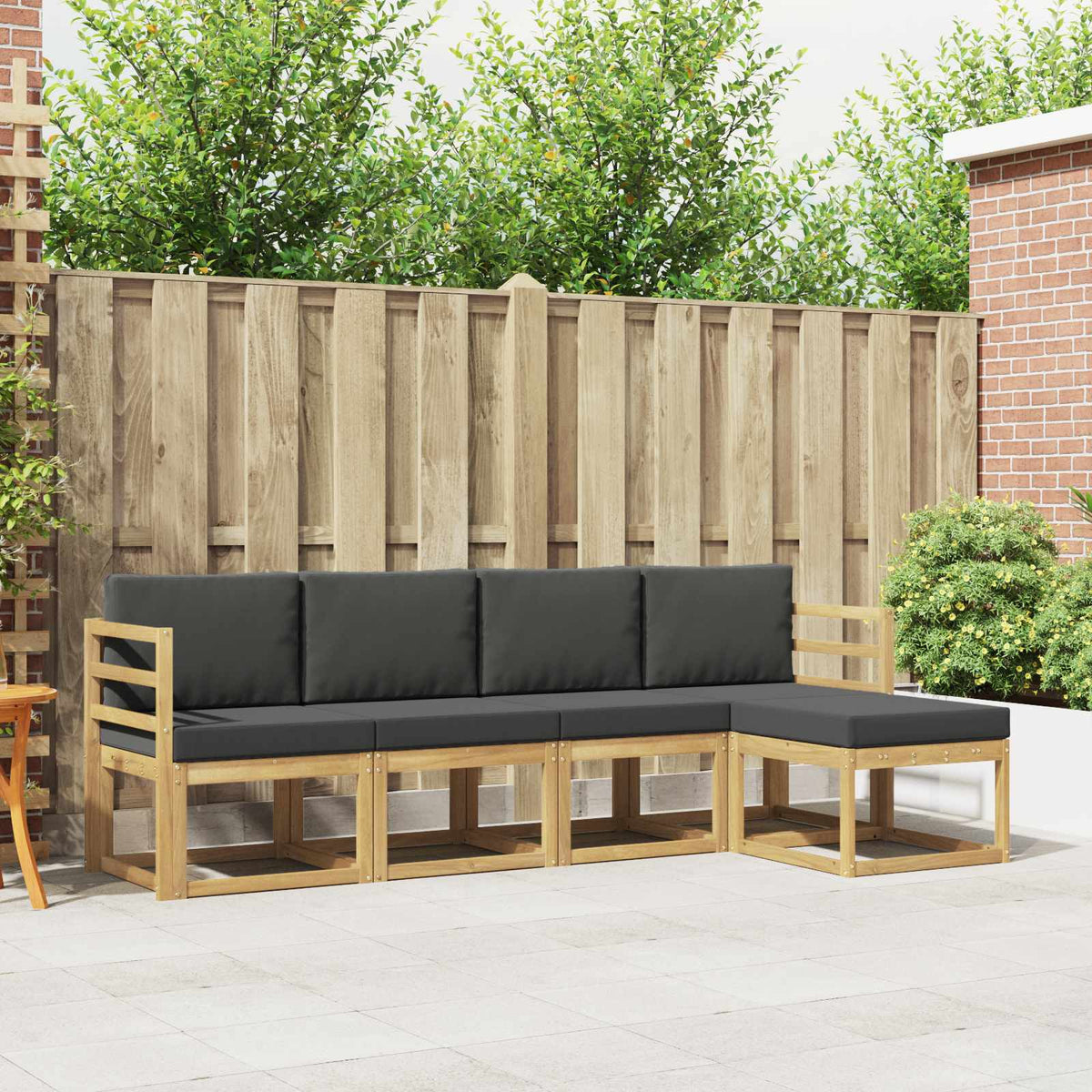 vidaXL Buiten bankenset 5 pcs Naturel Massief Acaciahout