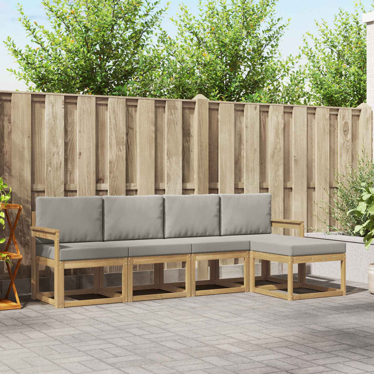 vidaXL Buiten bankenset 5 pcs Naturel Massief Acaciahout
