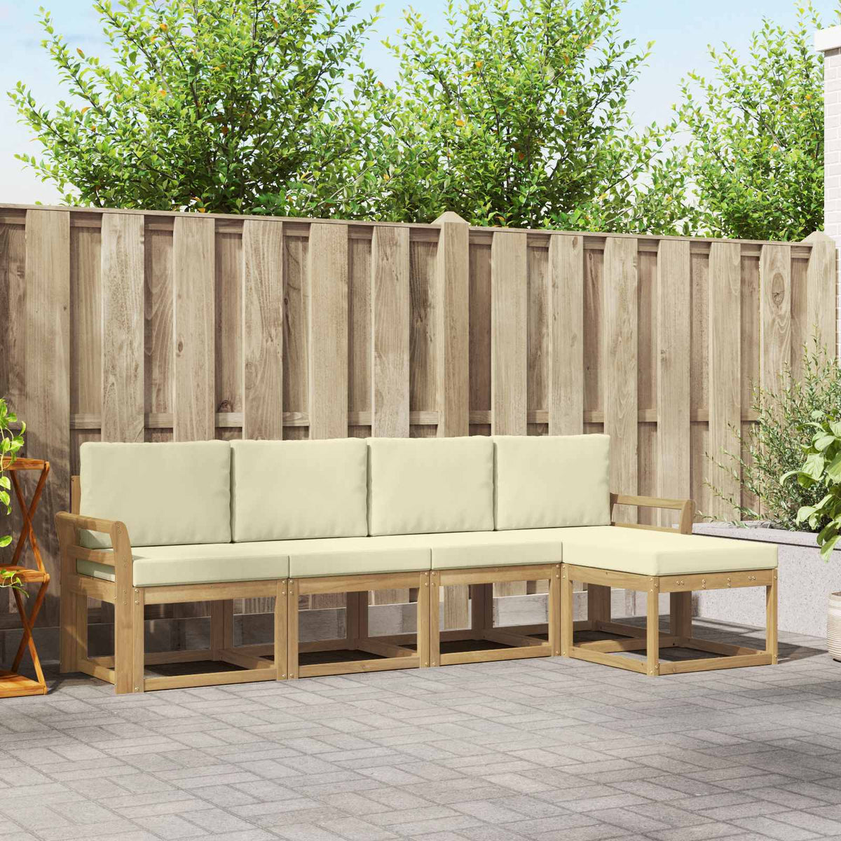 vidaXL Buiten bankenset 5 pcs Naturel Massief Acaciahout