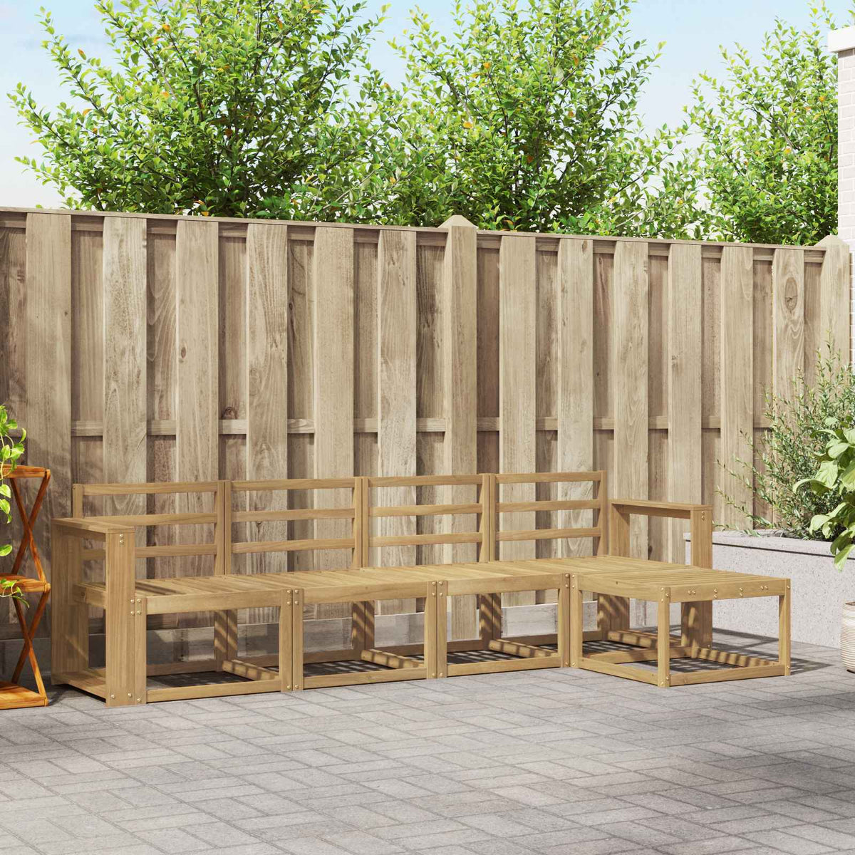 vidaXL Buiten bankenset 5 pcs Naturel Massief Acaciahout