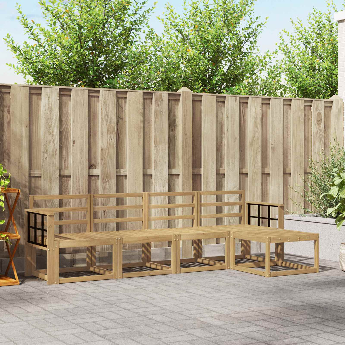 vidaXL Buiten bankenset 5 pcs Naturel Massief Acaciahout