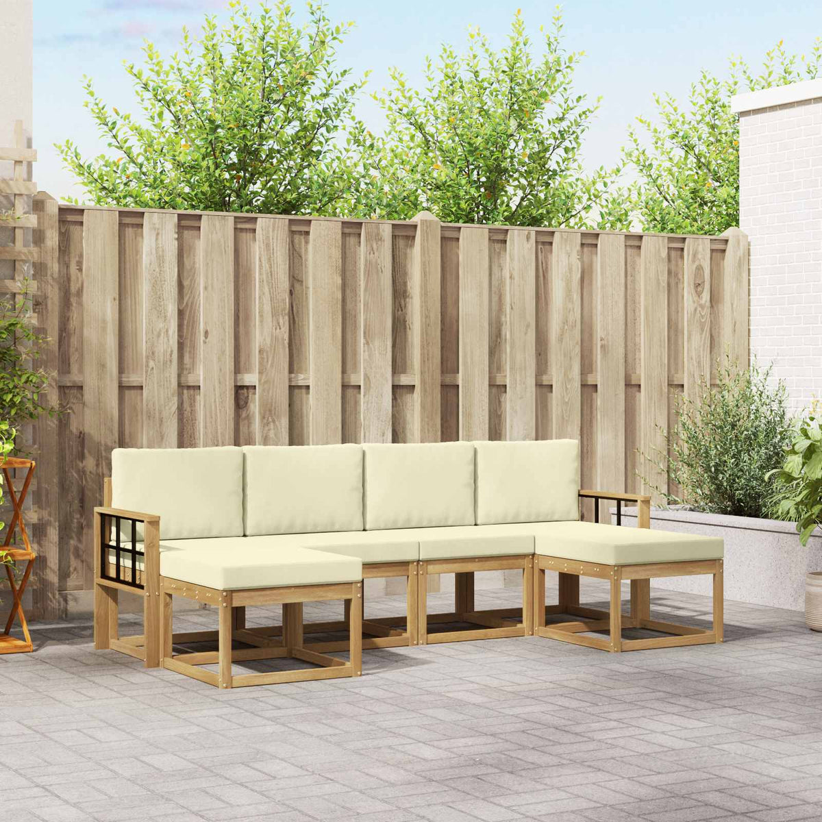 vidaXL Buiten bankenset 6 pcs Naturel Massief Acaciahout