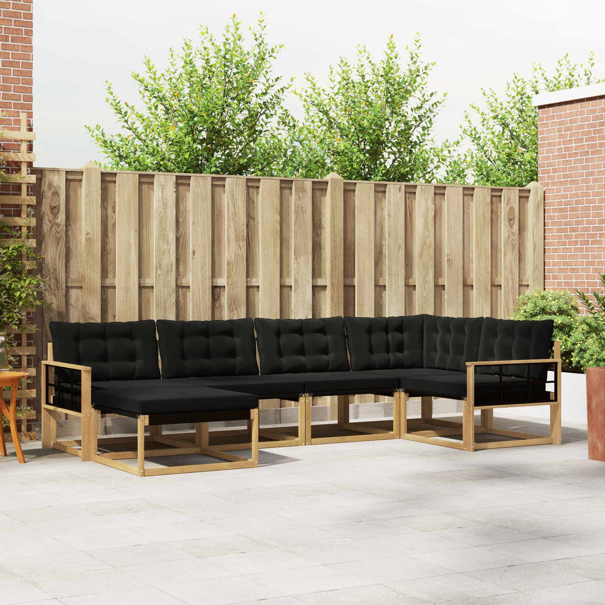 vidaXL Buiten bankenset 18 pcs Natuurlijk en Crème Massief Acaciahout