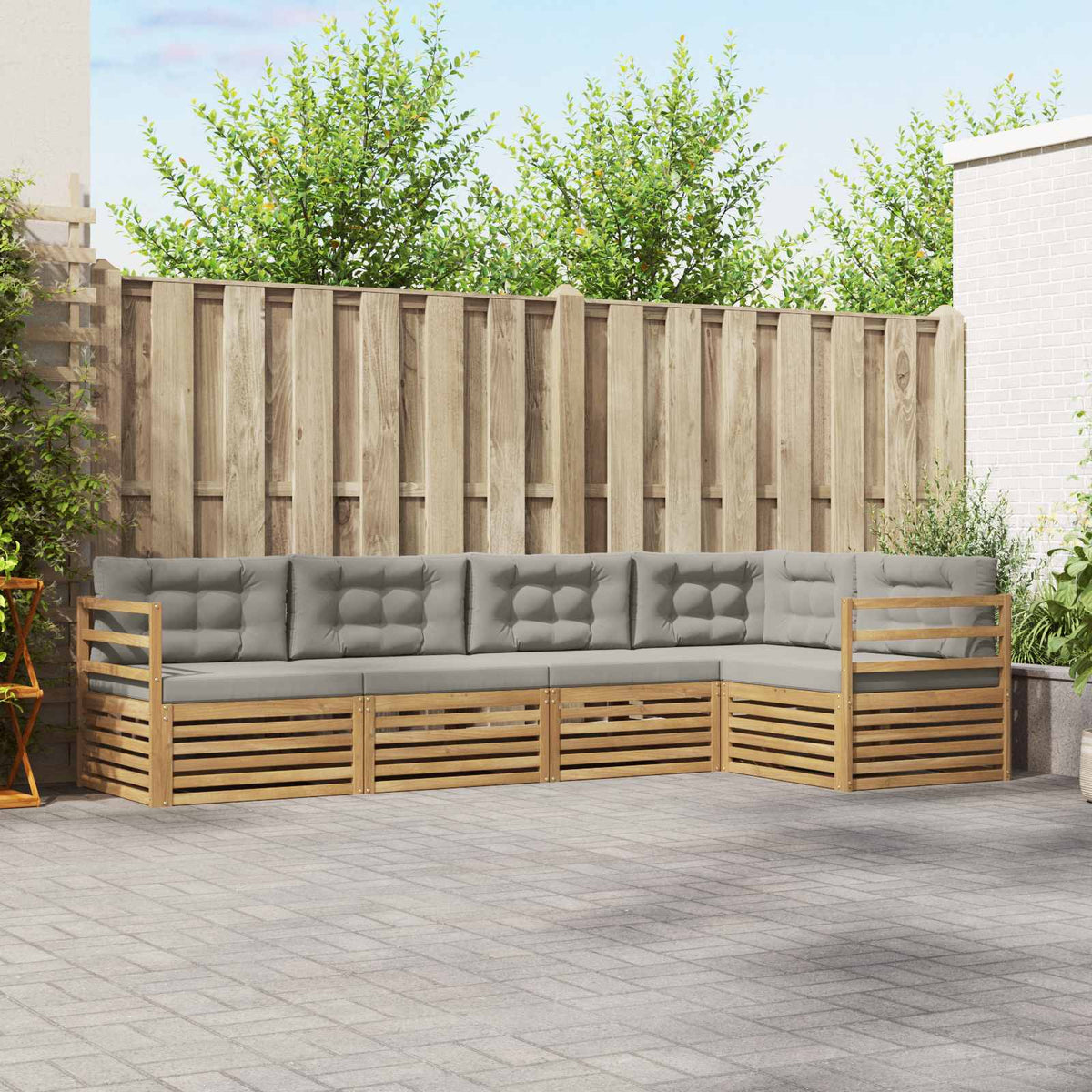 vidaXL Buiten bankenset 5 pcs Naturel Massief Acaciahout