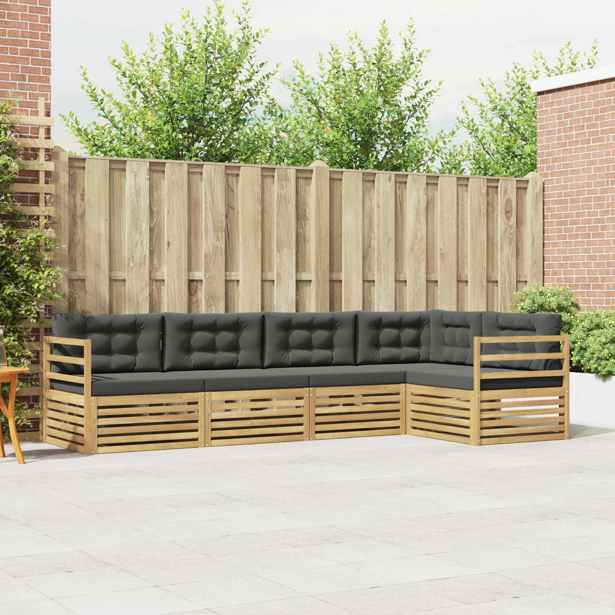 vidaXL Buiten bankenset 5 pcs Naturel Massief Acaciahout