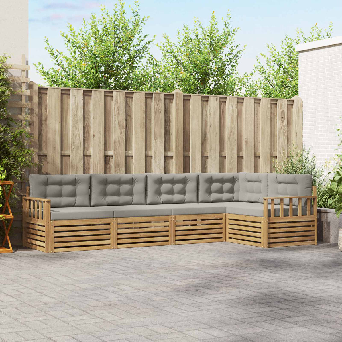 vidaXL Buiten bankenset 5 pcs Naturel Massief Acaciahout